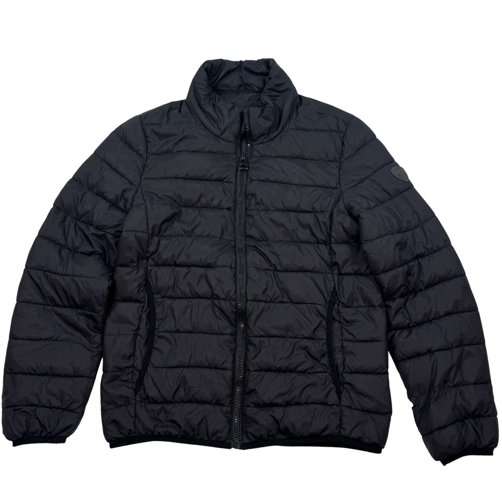 Guess Mens Black Quilted Puffer Jacket Full Zip Lightweight Small 114AN115